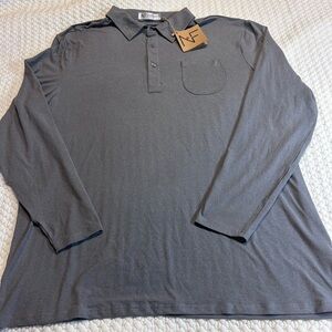 Newton's First Casual Gray Knit Polo Shirt‎